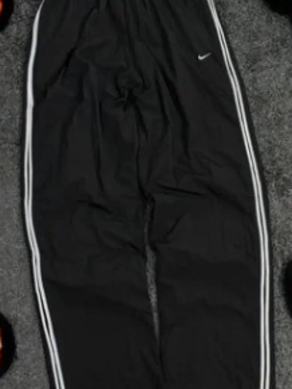 Nike Black Track Pants with White Side Stripes